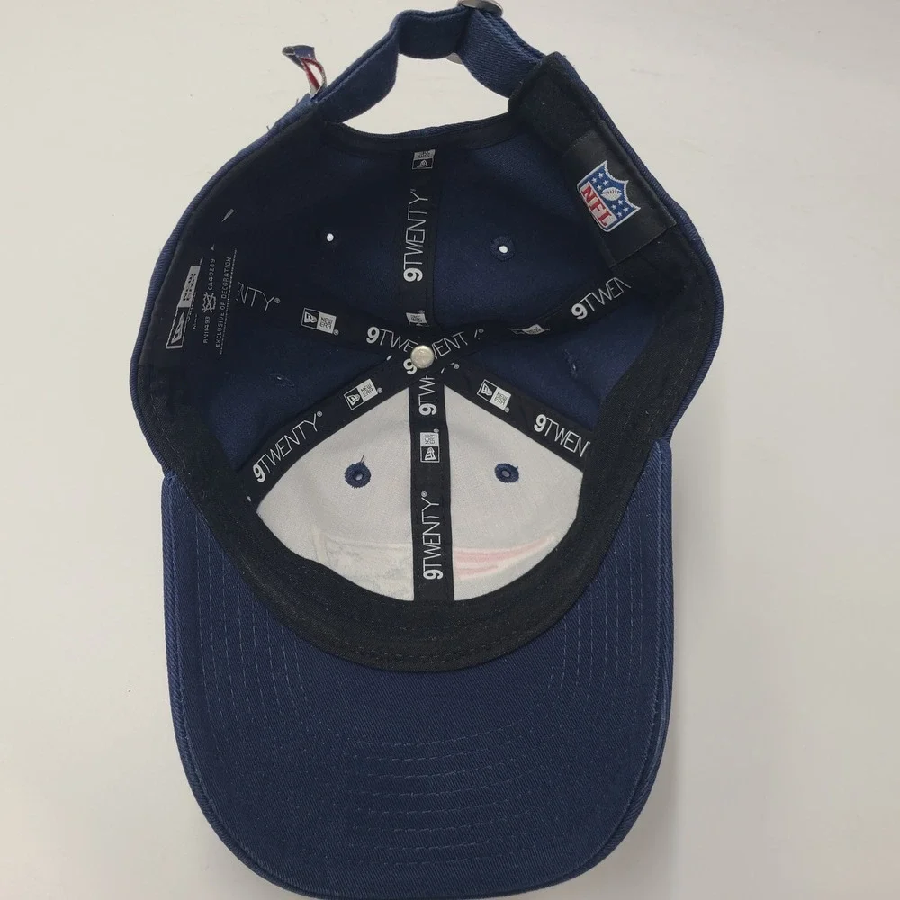 Youth New England Patriots Hat Strapback New Era 9Twenty Blue Red NFL Football